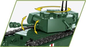 A green Churchill MK.IV #2717 - 1:48 Scale tank is highlighted with an arrow.