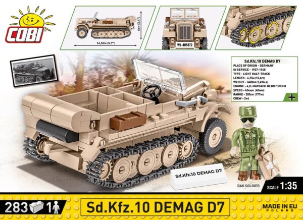 A set of Sd.Kfz 10 Demag D7 #2273 lego blocks.