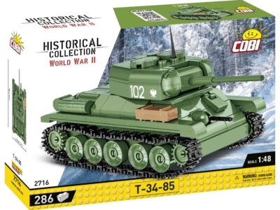 A box with a T-34-85 tank in 1:48 scale.