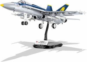 A stand-mounted model of the F/A-18C Hornet #5810 jet.