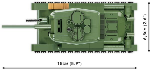 1:48 Scale T-34-85 #2716 tank model with measurements.