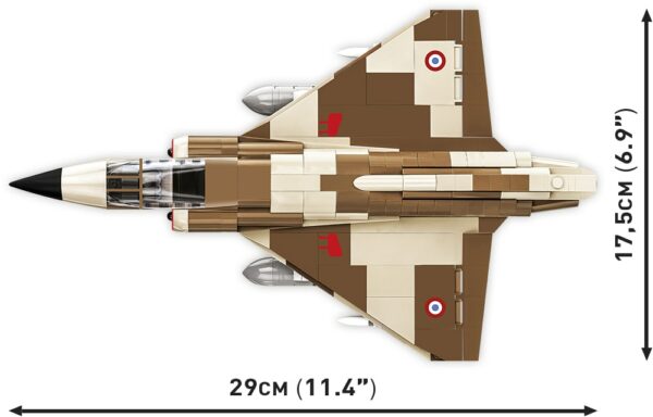 A Mirage IIIC #5818 fighter jet model.