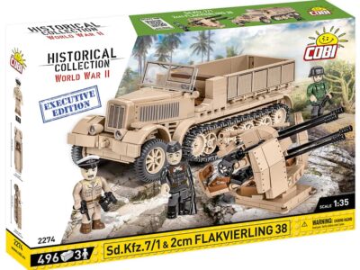 A box featuring the SD.KFZ.71&2CM FLAKVIERLI - EXECUTIVE EDITION #2274 and soldiers.