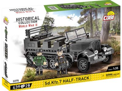 A box containing a SD.KFZ.7 HALF-TRACK #2275 with two soldiers in it.