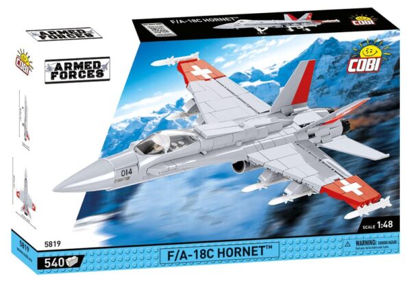 A box containing a Swiss F/A-18C Hornet #5819.