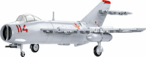 A Soviet MIG-17 fighter jet model on a white background with NATO CODE "FRESCO.