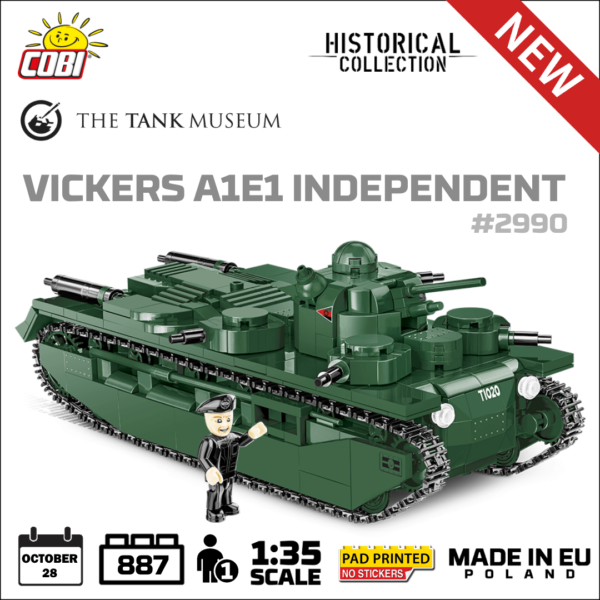 Lego set featuring the Vickers A1E1 Independent tank, code #2990.