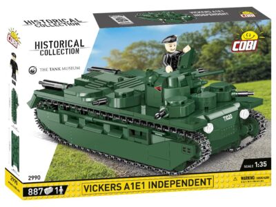 Lego set featuring the Vickers A1E1 Independent tank.