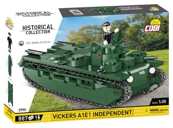 Lego set featuring the Vickers A1E1 Independent tank.