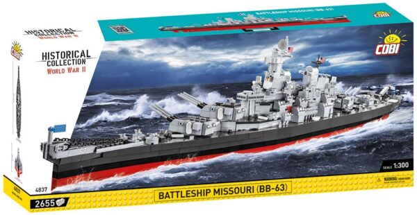 Lego set featuring the Battleship Missouri (BB-63) #4837.