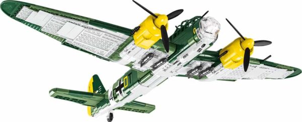 A model Junkers Ju 88 #5733 flying on a white background.