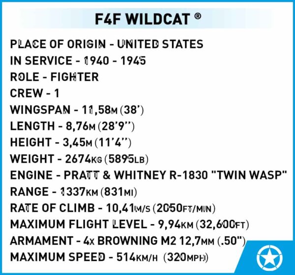 Northrop Grumman's F4F Wildcat aircraft, model #5731.