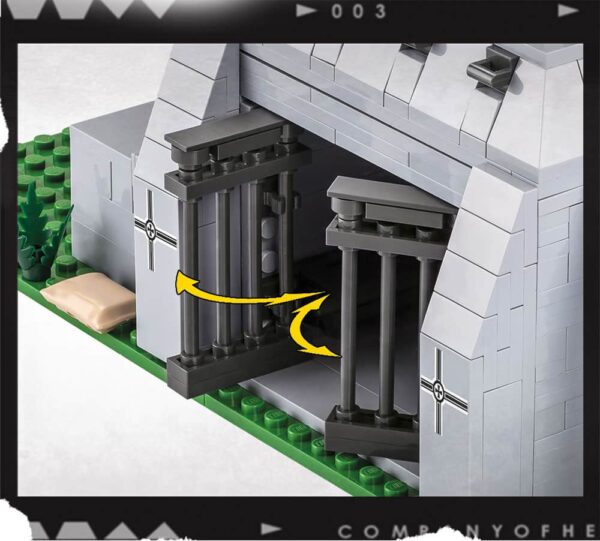 A model of a building with a door and gate, inspired by the C.O.H.3 German Fighting Position #3043.