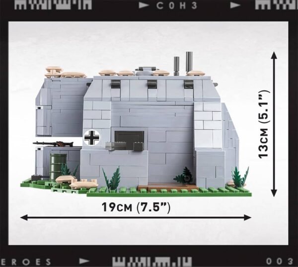 Image of a German Fighting Position #3043 with measurements.