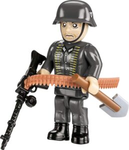 A German fighting position #3043 with a gun and a knife.