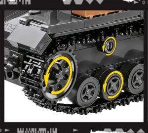 A yellow-wheeled C.O.H.3 Panzer IV Ausf. G #3045 tank captured in an image.