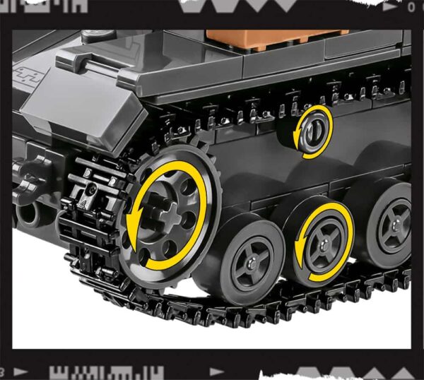 A yellow-wheeled C.O.H.3 Panzer IV Ausf. G #3045 tank captured in an image.
