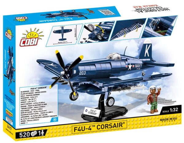 A Lego box featuring a Vought F4-U-4 Corsair #2417.