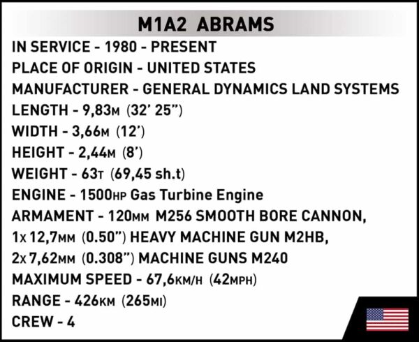 M1A2 Abrams technical data.
