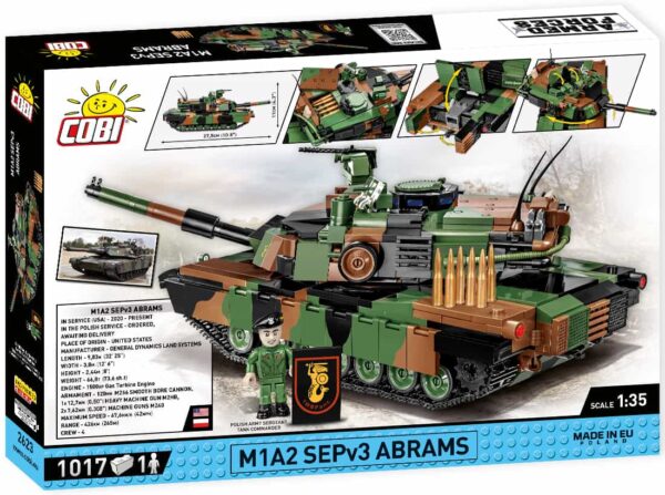 A Lego box featuring a Polish Army M1A2 Abrams SEPv3 #2623.