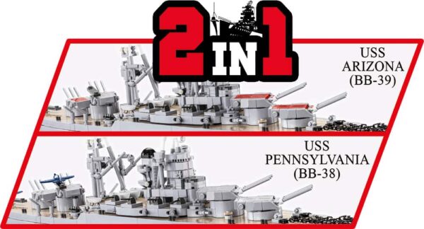 2 in 1 LEGO Battleships Arizona, Pennsylvania - Class Battleship 2 in 1 Executive Edition #4842.