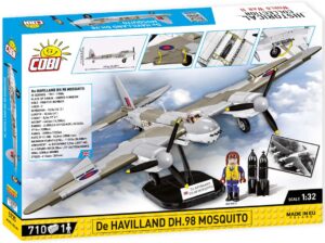 A toy box with a DE HAVILLAND DH-98 MOSQUITO #5735 inside.
