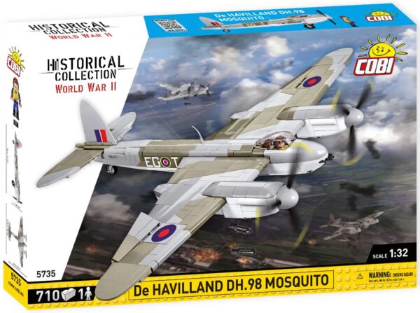 A box with a DE HAVILLAND DH-98 MOSQUITO #5735 airplane.