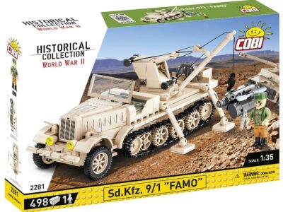 A box containing the Sd.Kfz. 9/1 Famo #2281 and accompanying toys.