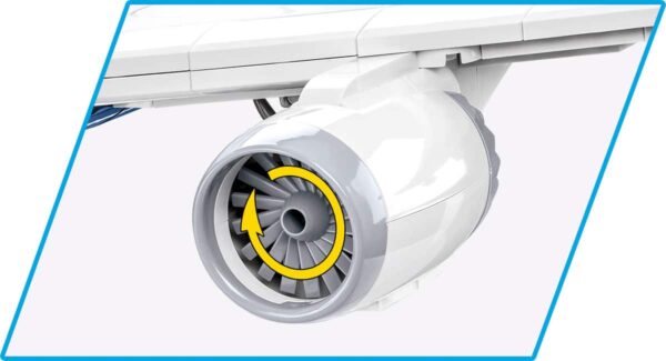 A white Boing 787 Dreamliner with a yellow and blue engine, identified as #26603.