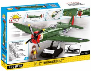 A photograph of a P-47 Thunderbolt #5737 aircraft enclosed in a package.
