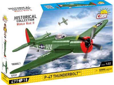 A box with a green P-47 Thunderbolt #5737 airplane.