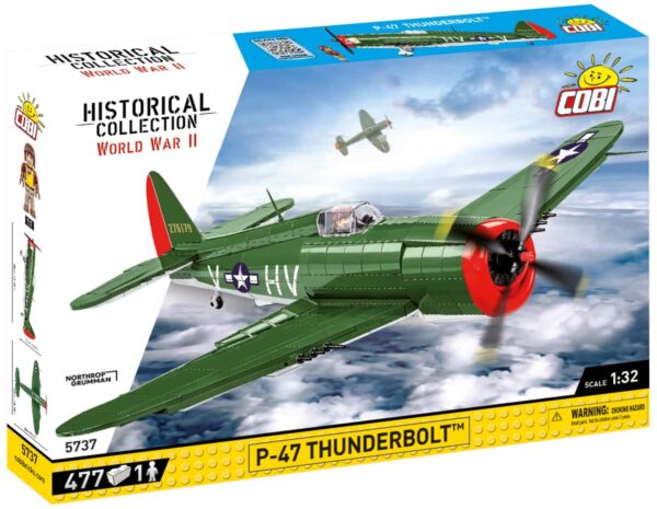 A box with a green P-47 Thunderbolt #5737 airplane.