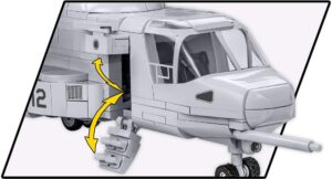 A Bell-Boeing V-22 Osprey #5836 helicopter model with a door open.