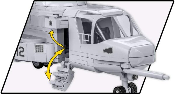 A Bell-Boeing V-22 Osprey #5836 helicopter model with a door open.