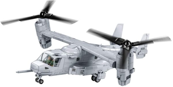 A military aircraft model of the Bell-Boeing V-22 Osprey #5836 with propellers.