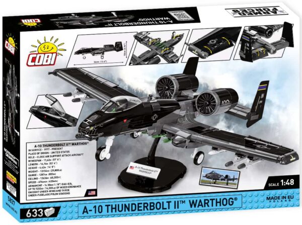 A box containing an A-10 Thunderbolt II Warthog "Black Snake" #5837 model jet.