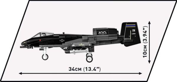 An image of a Lego model fighter jet, the A-10 Thunderbolt II Warthog "Black Snake" #5837.