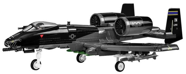 A model of the A-10 Thunderbolt II Warthog "Black Snake" #5837 on a white background.