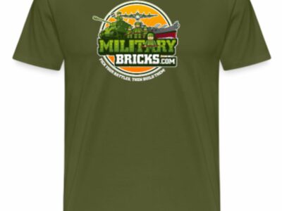 An Adult Tee - Military Green With Round Logo featuring military builders.