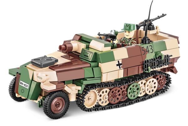 A Lego model of the Sd.Kfz. 251-9 Stummel #2283, a military vehicle.
