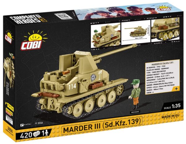 A box containing a COH3 Marder III (Sd.Kfz.139) #3050 model vehicle.