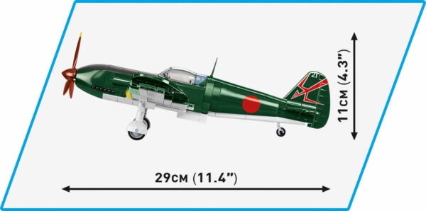 A green Kawasaki KI-61 - I Hien (Tony) #5740 with measurements.