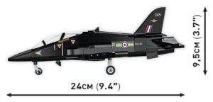 A model of a BEA Hawk T1 Royal Air Force #5845 jet plane.