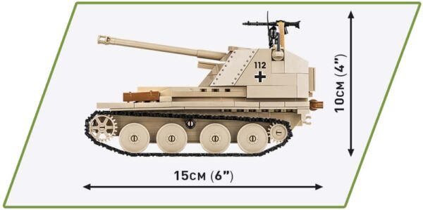 An image of the Cobi Marder III Ausf.M tank with measurements.