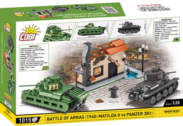 Lego Battle of Arras (1940) featuring Matilda II and Panzer 38(t) #2284.