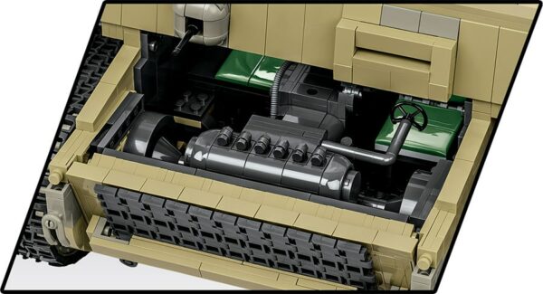 The interior of a 1:12 scale Cobi Tiger 131 tank #2801 is displayed.