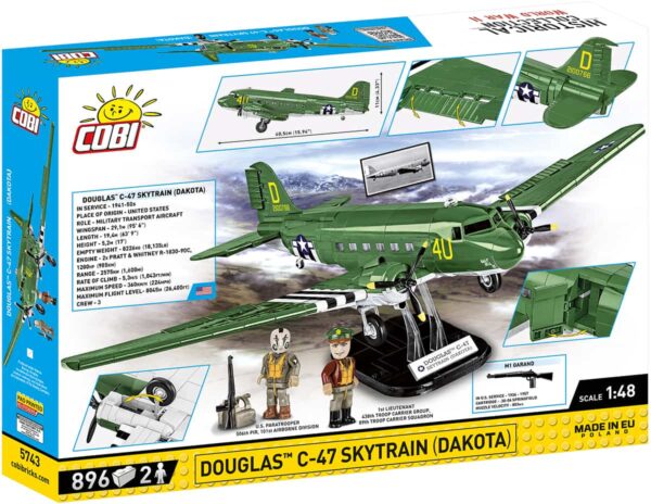 A box containing a Douglas C-47 Skytrain (Dakota) aircraft.