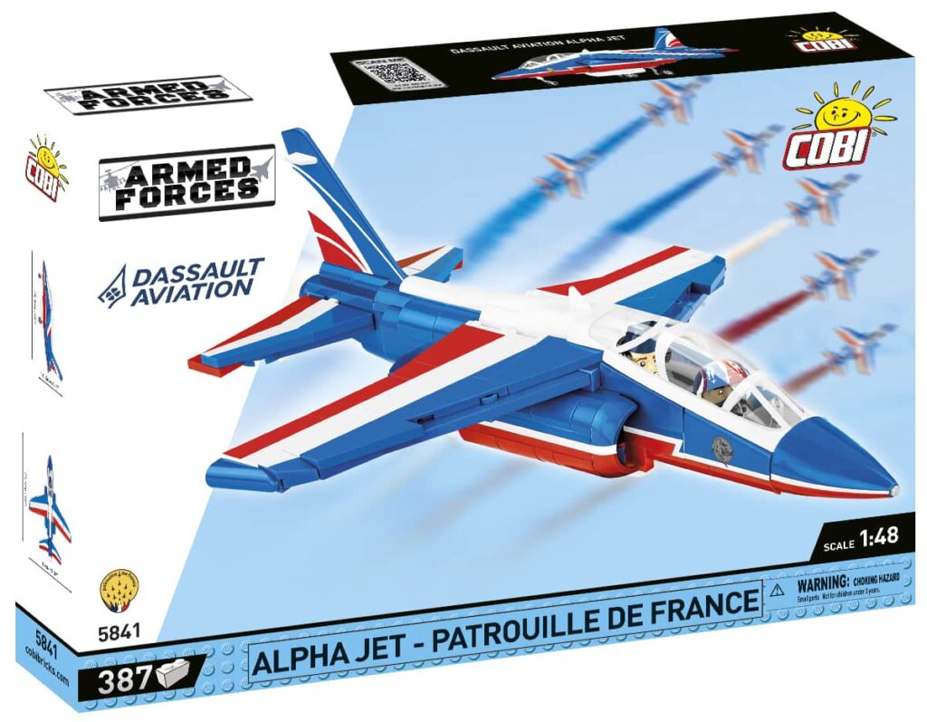 A box featuring France's Alpha Jet Patrouille de France #5841.