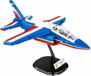 A model of the Alpha Jet Patrouille de France #5841 on display.