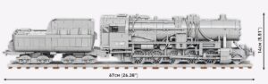 A model of the Kriegslokomotive Baureihe 52 #6281 train engine.